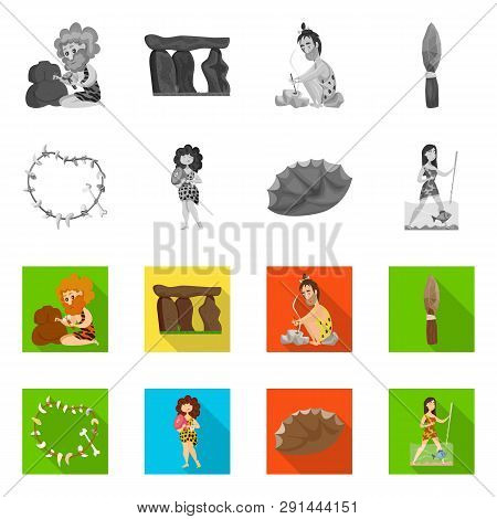 Vector Illustration Of Evolution  And Prehistory Logo. Set Of Evolution  And Development  Vector Ico
