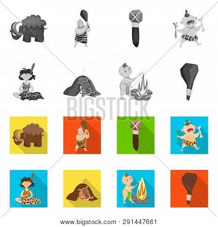 Vector Illustration Of Evolution  And Prehistory Logo. Set Of Evolution  And Development  Vector Ico