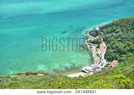 Coast And Beach View Of Atlantic Ocean In Portugal.