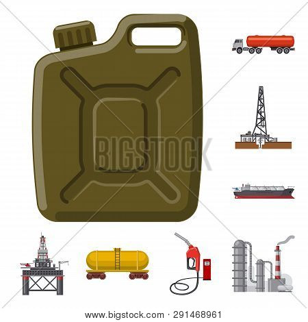 Isolated Object Of Oil And Gas Logo. Collection Of Oil And Petrol Stock Symbol For Web.