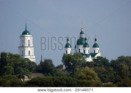 Staré ruské ortodoxní katedrála v ruské historické Kozelets, Černigovský kraj, Ukrajina