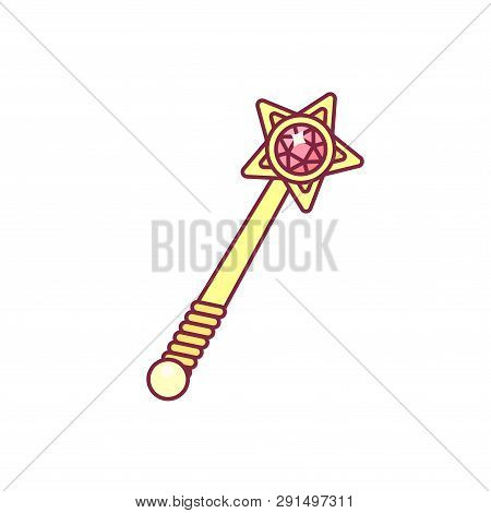 Vector Golden Magic Wand Luxury Stick For Princess