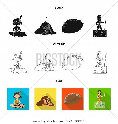 Vector Illustration Of Evolution  And Prehistory Sign. Set Of Evolution  And Development  Stock Symb