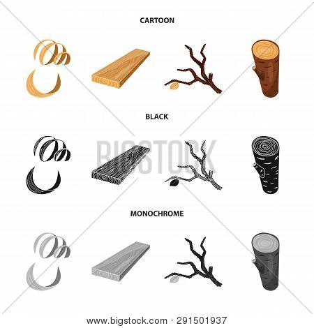 Vector Design Of Tree   And Raw  Logo. Collection Of Tree   And Construction Vector Icon For Stock.