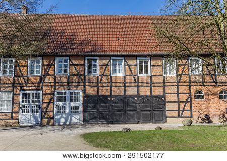 Historic Brick Houses In The Castle Garden Of Rheda-wiedenbruck, Germany