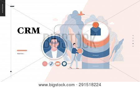 Technology 3 - Crm Customer Relationship Management - Modern Flat Vector Concept Digital Illustratio
