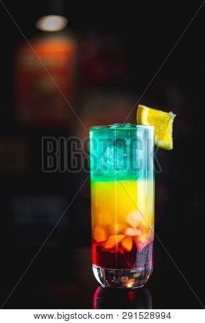 Primavera Cocktail In A Dark Ambient Bar