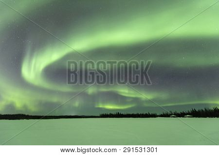 Aurora Borealis At Chena Lakes In Alaska