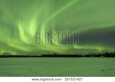 Aurora Borealis At Chena Lakes In Alaska