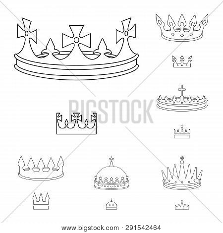 Vector Illustration Of Queen And Heraldic Logo. Set Of Queen And Vip Stock Vector Illustration.