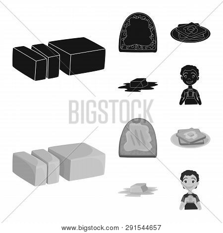 Vector Illustration Of Creamy And Product Logo. Collection Of Creamy And Farm Vector Icon For Stock.