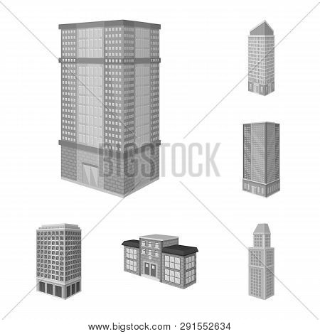 Vector Illustration Of Realty And Modern Symbol. Set Of Realty And Building Vector Icon For Stock.
