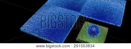 Polygon Blue Squares Ball Circle Wooly Mosaic Background Black