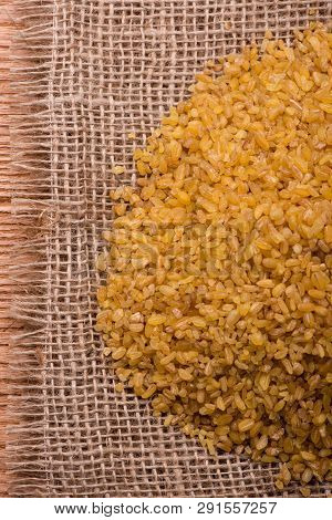 Groats Burghul Close Up. Indigrient Dishes. Healthy Food