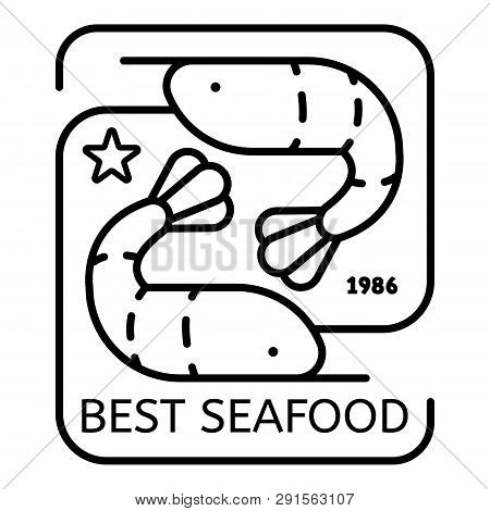 Best Sea Food Logo. Outline Best Sea Food Logo For Web Design Isolated On White Background