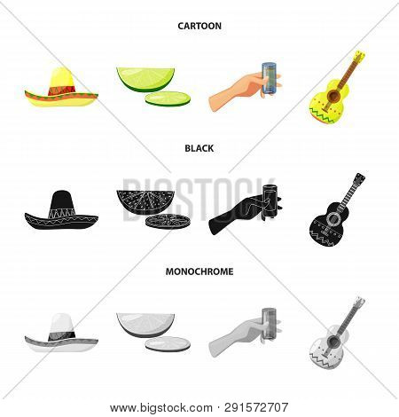 Vector Illustration Of Cafe And Latin Symbol. Set Of Cafe And National Stock Vector Illustration.