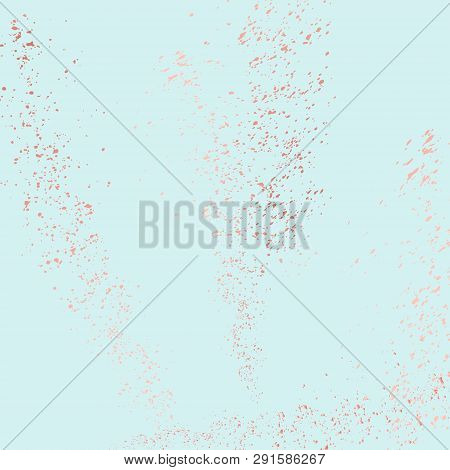 Abstract  Tender Nlue Grunge Pattina Effect On A  Pastel Retro Texture. Trendy Chic Glitter Gold Bru