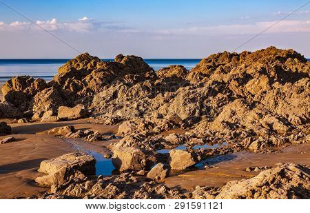 Wild Rocky Beach In Brittany On Armor Coastline.