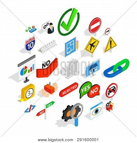 Resolution Icons Set. Isometric Set Of 25 Resolution Icons For Web Isolated On White Background