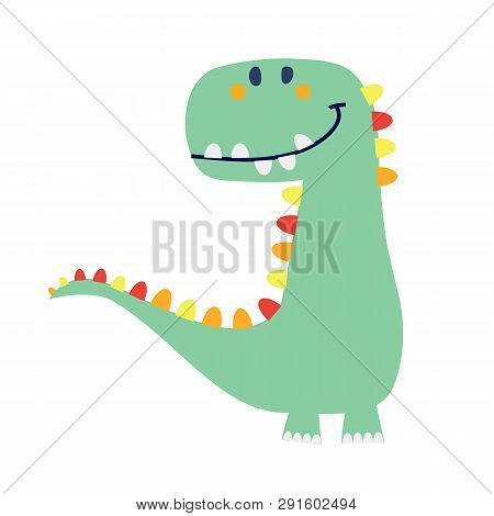 Cute Dinosaur Drawn As Vector For Kids Fashion