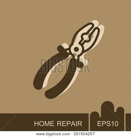 Pliers Icon. Construction, Repair And Building Vector Design And Illustration
