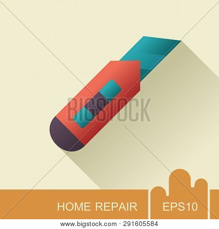 Construction Utility Knife Icon. Construction, Repair And Building Vector Design And Illustration