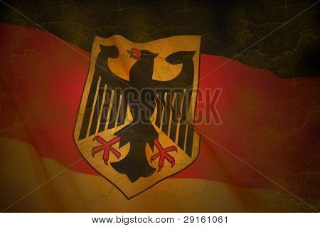 Deutsche Fahne mit Emblem (Bundesdienstflagge).Grange