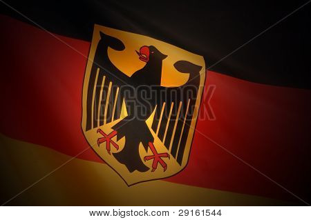 Deutsche Flagge mit Emblem (Bundesdienstflagge)