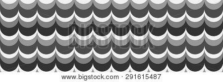 Widescreen Screensaver With Geometry Elements. Wavy Background In Seamless Variation.