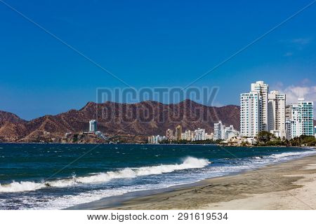 Rodadero beach Santa Marta Magdalena in Colombia South America