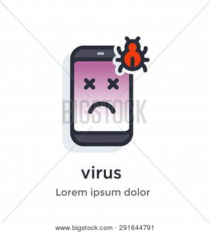 Emotion Phone Disease, Thermometer, Problems, Glitches, Virus, Firmware, Os Illustration Icon. Landi