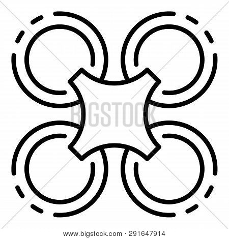 Drone Fly Away Icon. Outline Drone Fly Away Icon For Web Design Isolated On White Background
