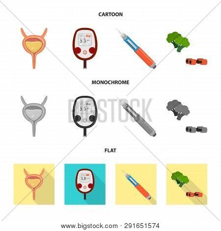 Isolated Object Of Diet And Treatment  Icon. Set Of Diet And Medicine Stock Vector Illustration.