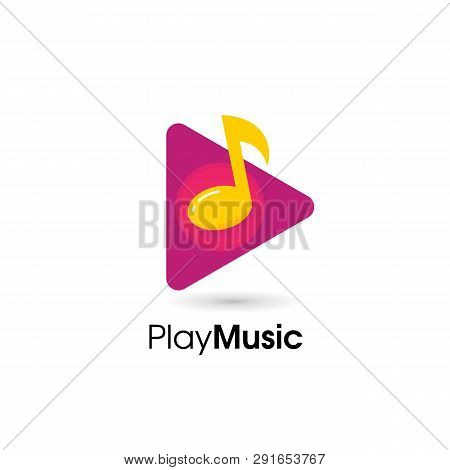 Play Music Icon Design. Music Vector Symbol Design