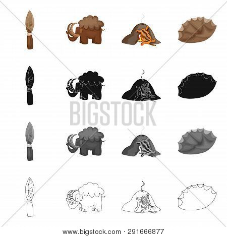 Vector Illustration Of Evolution  And Prehistory Symbol. Set Of Evolution  And Development  Stock Sy