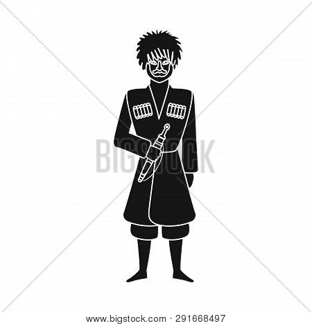 Isolated Object Of Georgian  And Man Sign. Collection Of Georgian  And Costume  Stock Symbol For Web