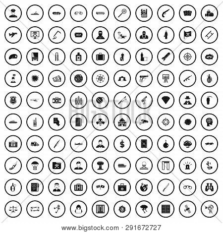 100 Antiterrorism Icons Set In Simple Style For Any Design Illustration