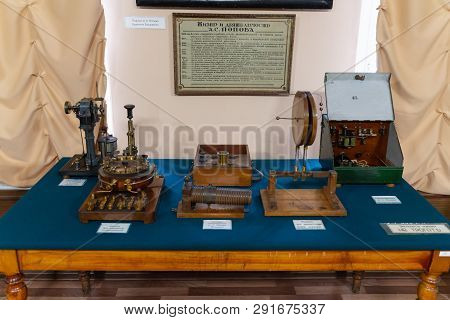 Historical Museum Of Radio Popov In Kronstadt. 17 March 2019 St. Petersburg, Kronstadt Russia. Inter