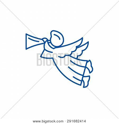 Angel Line Icon Concept. Angel Flat  Vector Symbol, Sign, Outline Illustration.