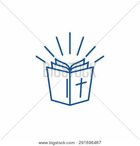Bible Line Icon Concept. Bible Flat  Vector Symbol, Sign, Outline Illustration.