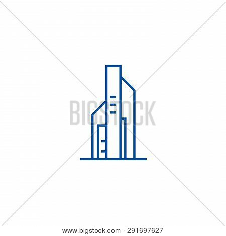 Big Skyscrapper Line Icon Concept. Big Skyscrapper Flat  Vector Symbol, Sign, Outline Illustration.
