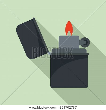 Cigarette Lighter Icon. Flat Illustration Of Cigarette Lighter Vector Icon For Web Design