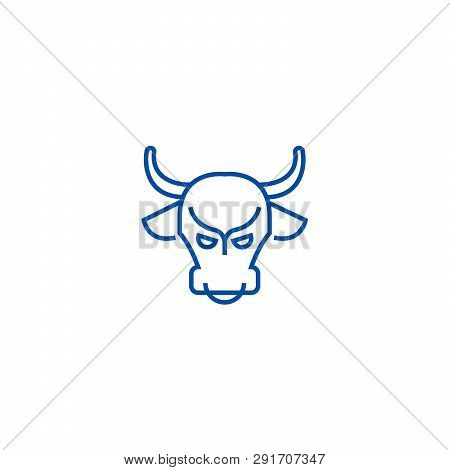 Bull Market, Stock Market, Bullish Line Icon Concept. Bull Market, Stock Market, Bullish Flat  Vecto