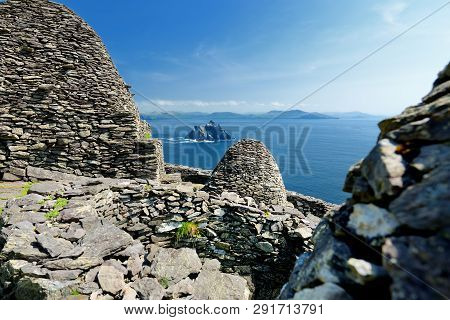 Skellig Michael Or Great Skellig, Home To The Ruined Remains Of A Christian Monastery, Country Kerry
