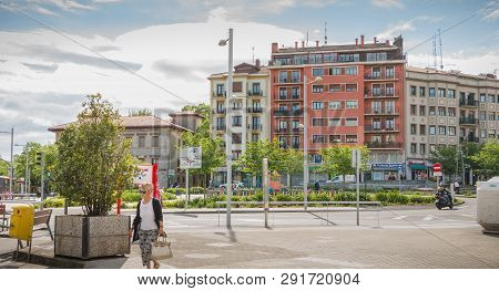 Typical Residential Building Architecture Of Irun, Spain