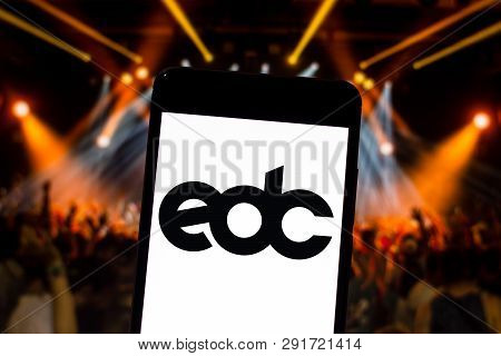 March 26, 2019, Brazil. Electric Daisy Carnival (edc) Logo On The Mobile Device. Electric Daisy Carn