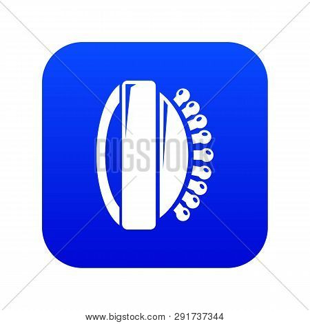 Massage Brush Icon Blue Vector Isolated On White Background