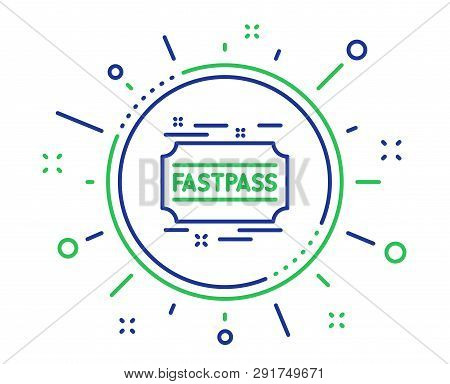 Fastpass Line Icon. Amusement Park Ticket Sign. Fast Track Symbol. Quality Design Elements. Technolo