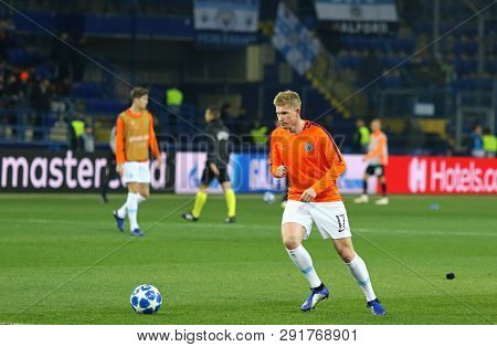 Kharkiv, Ukraine - October 23, 2018: Kevin De Bruyne Of Manchester City In Action During Training Se