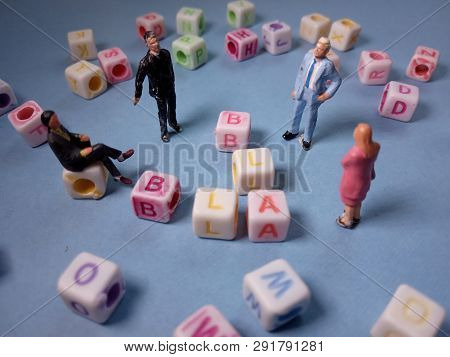 Top View Conceptual / Illustration Chit Chat, Alphabet Plastic Cube Beads Beyond 3 Miniature Figure